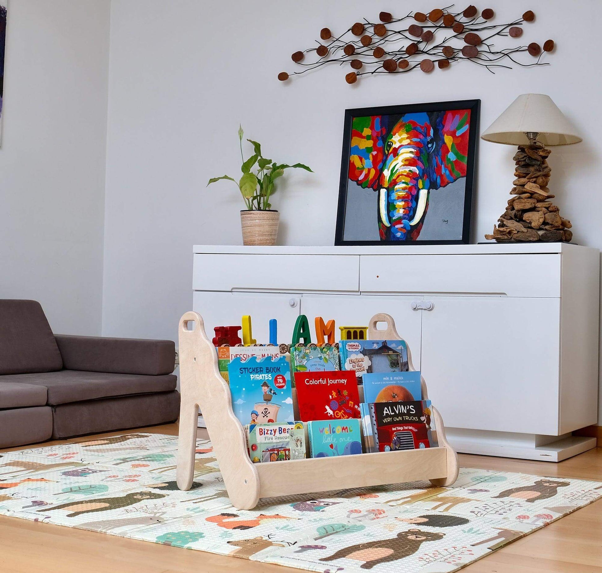 Wave Design Montessori Bookshelf / Medium Size-1