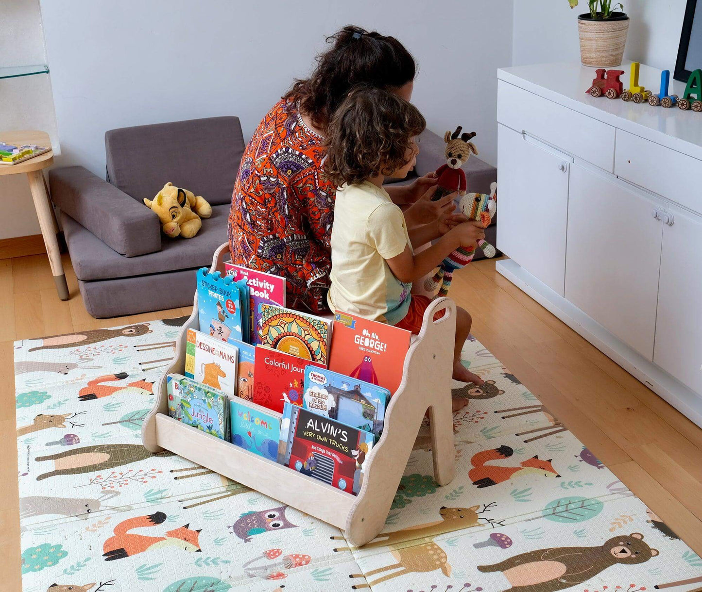 Wave Design Montessori Bookshelf / Medium Size-4